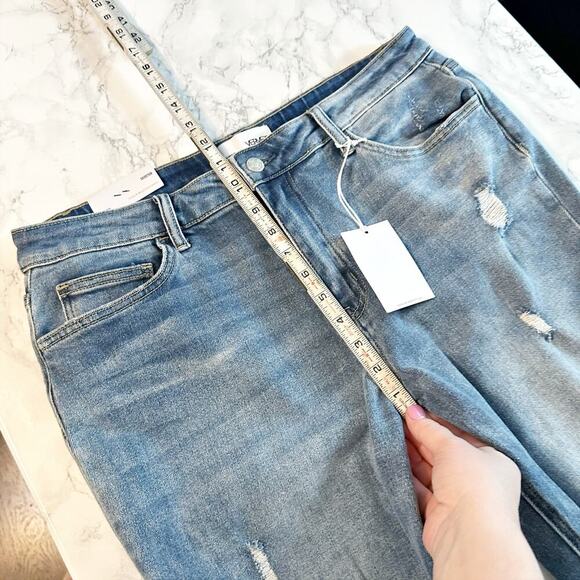 Vervet Skeeter Stretch Boyfriend Jeans distressed cuffed Women's Size 31 NEW - Picture 12 of 13